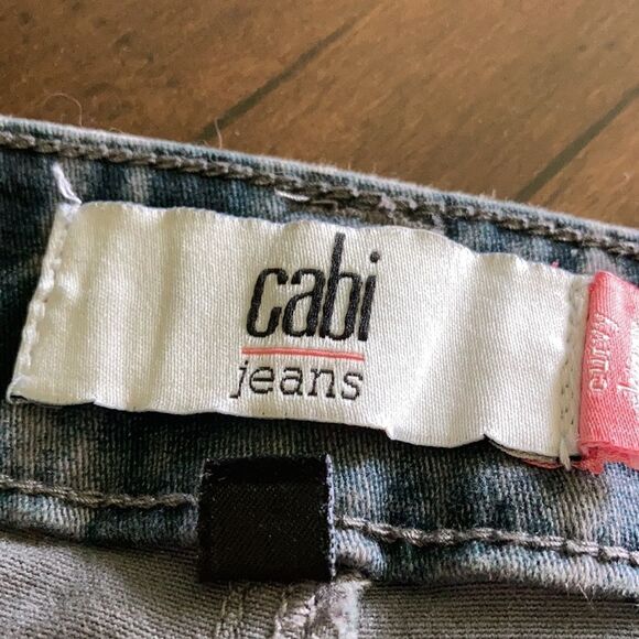 Cabi Size 2 Curvy Skinny Blue Tie Dye Mid Rise Jeans - Picture 6 of 7
